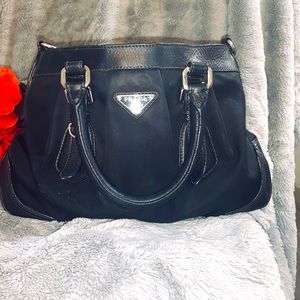 Authentic Black Nylon/ Leather Purse